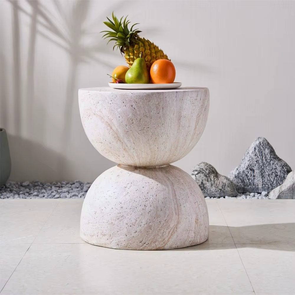 Table basse finition raffinée et durable, grain de faux marbre, ajoute un sens de la nature et de l'