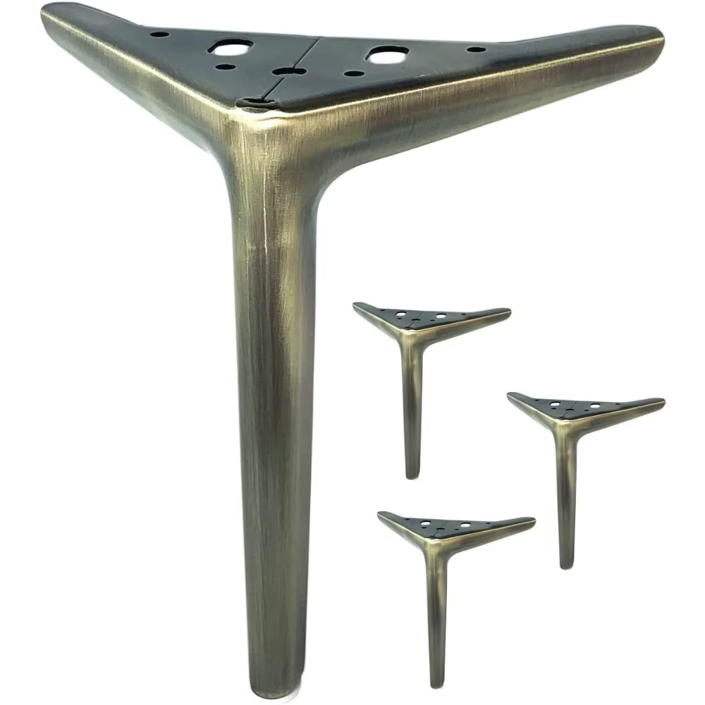 Pieds de meubles en laiton antique pour armoire, canapé, table, chaise, lit – Lot de 4 pieds métalli