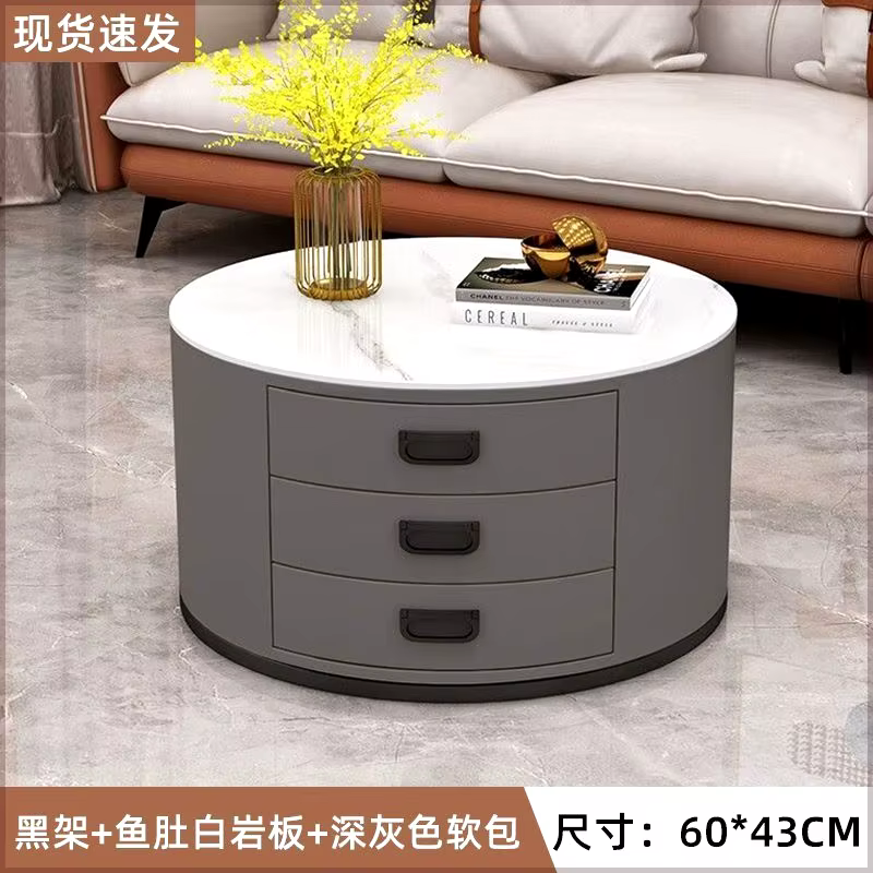 Tables basses rondes modernes avec tiroirs Design Tables basses De beauté Premium meubles De salon n