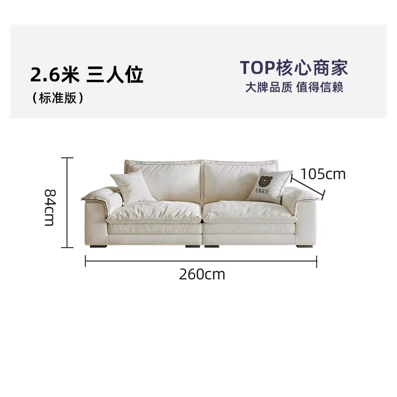 Nordique nouveau canapé minimaliste moderne canapé en tissu crème salon Anti-rayures de chat voilier