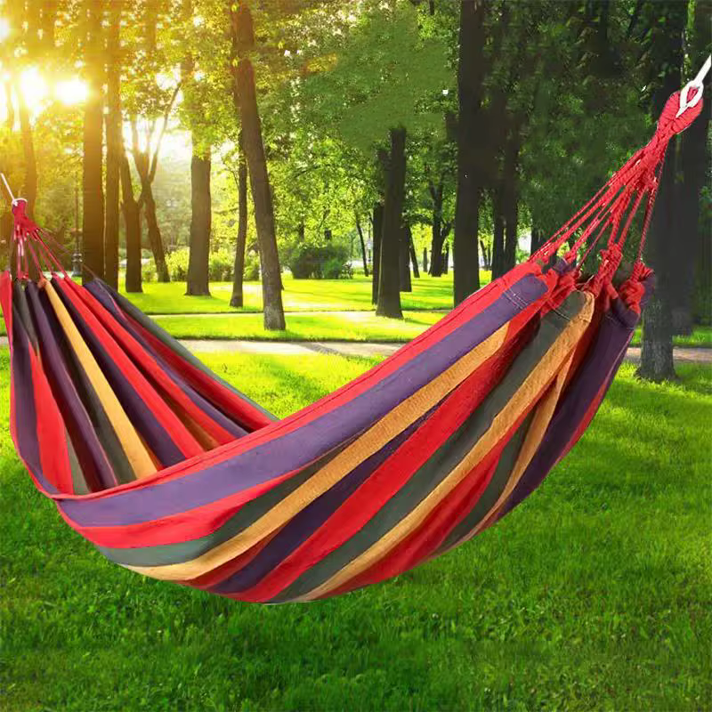Hamac simple en toile épaisse et large, pour Camping en plein air, sac à dos, balançoire de loisirs,
