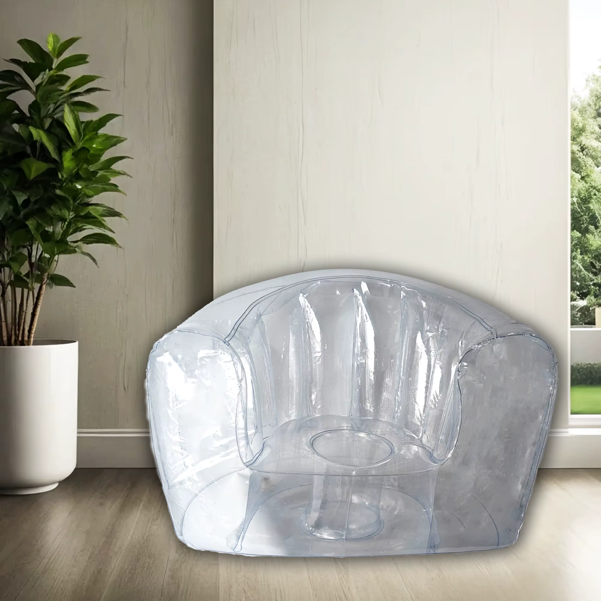 Fauteuil gonflable transparent en PVC, canapé portable gonflable pour camping, jardin, terrasse, mob