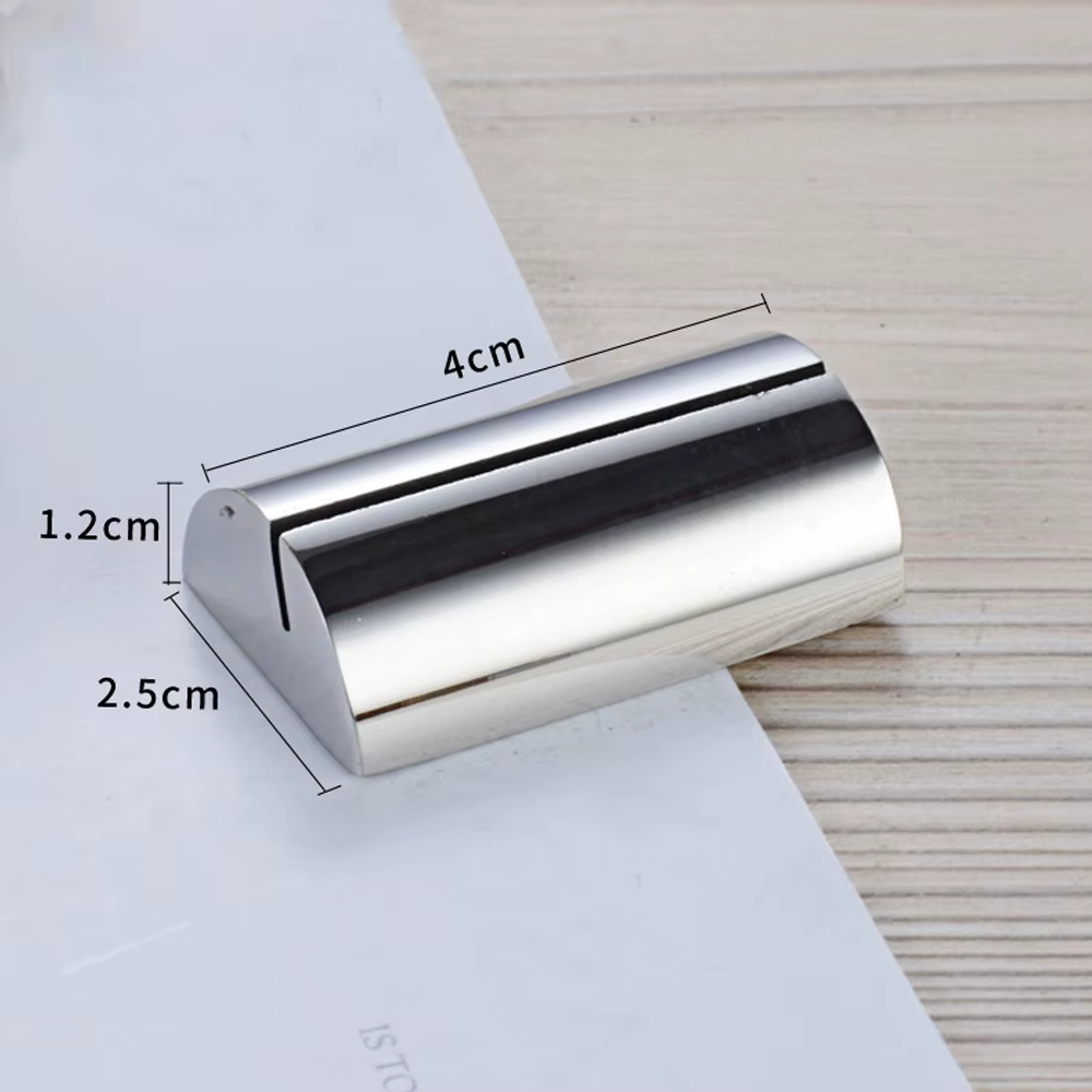 Porte-cartes de table en acier inoxydable durable, support photo de forme géométrique solide, pince 