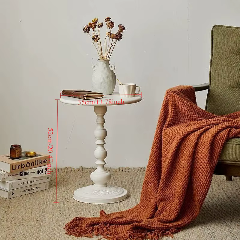 Table d'appoint rétro en fer forgé, petite table ronde de rangement pour chevet, canapé, salon, balc