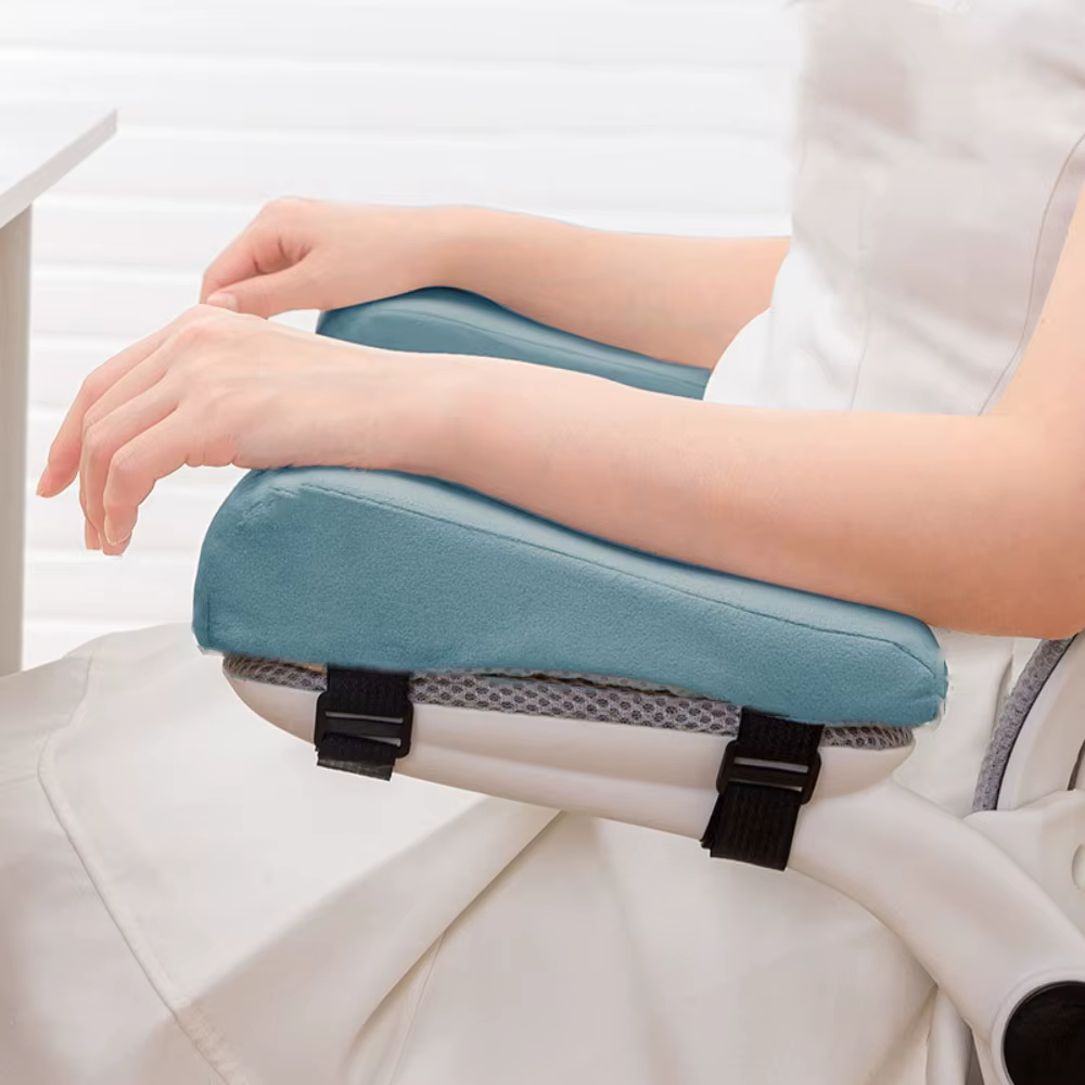 1 paire de coussinets de repose-bras souples pour chaise avec sangles réglables, coussinets antidéra