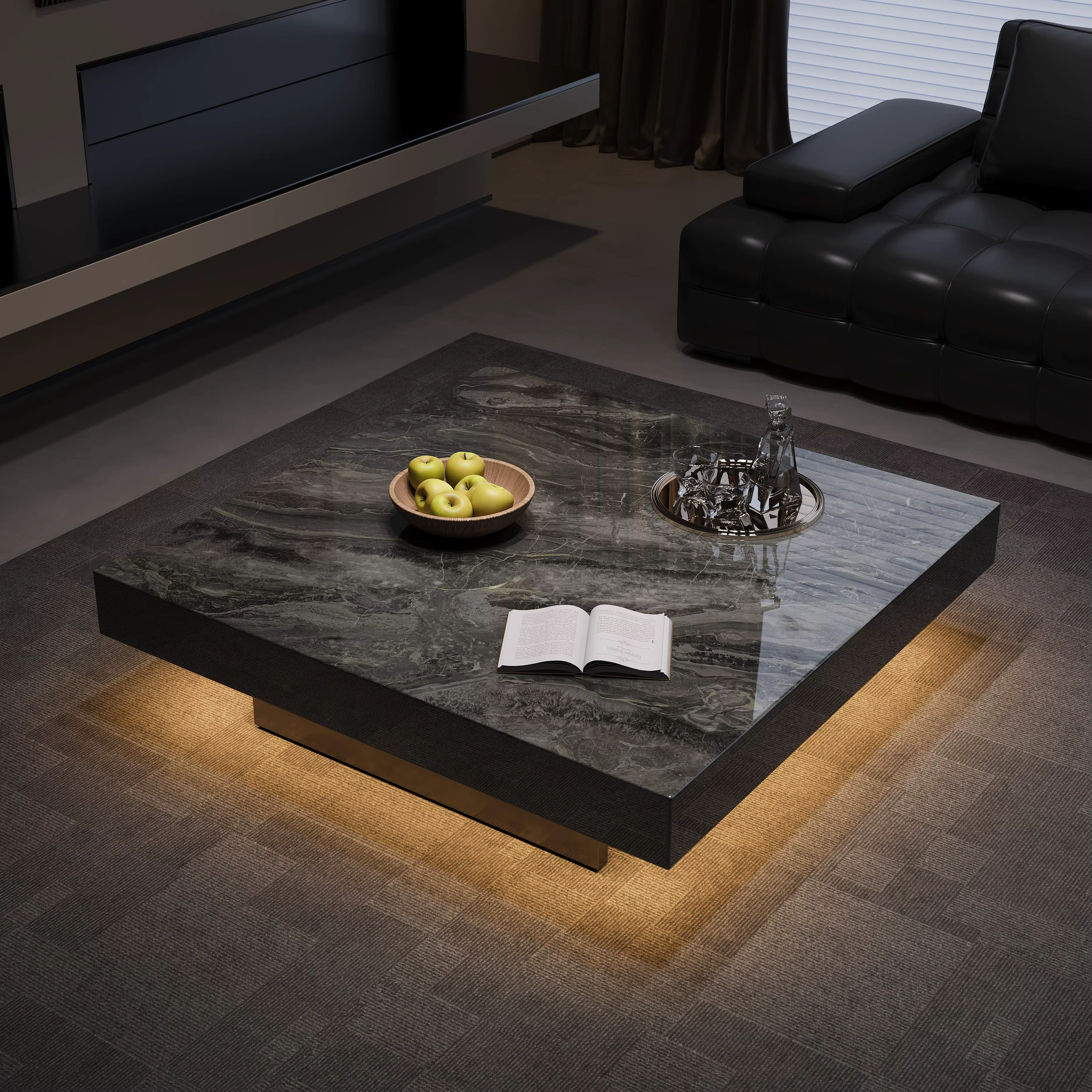 Table basse moderne du milieu du siècle, classique, tendance, carrée, élégante, Premium, Unique, meu