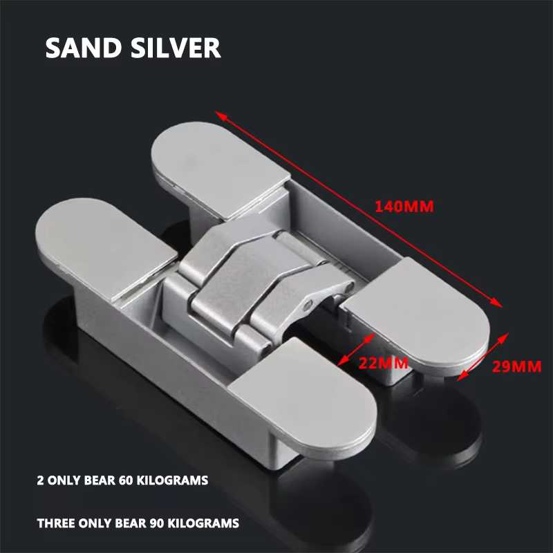 Charnière de porte secrète Invisible, charnière de porte discrète 3D réglable pour porte en bois, ou