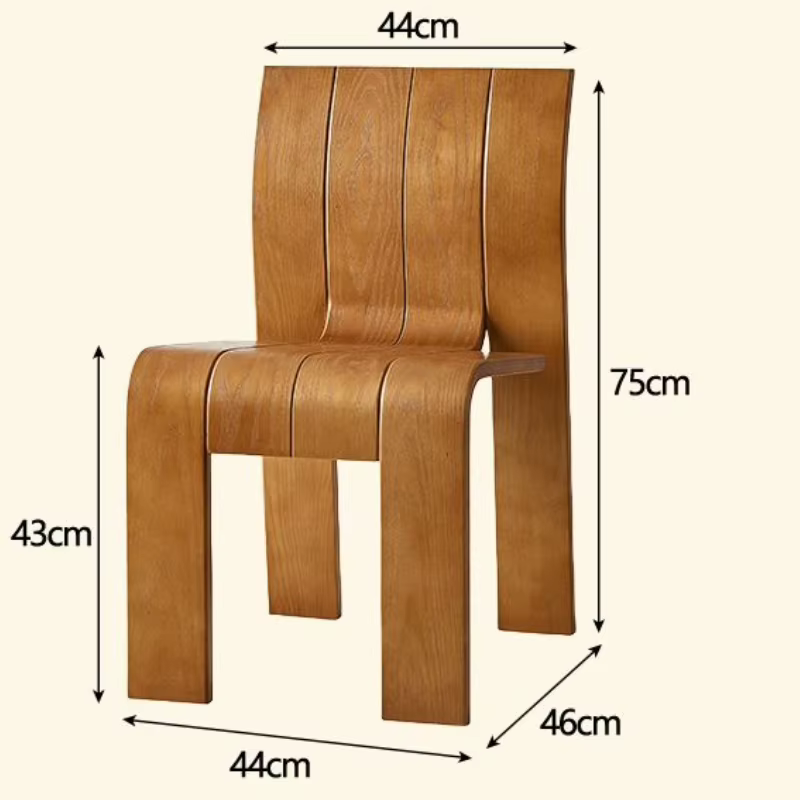 Chaise de salle à manger en bois, style nordique moderne, avec dossier décoratif esthétique, de luxe