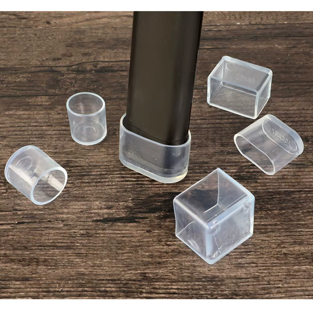 Coussinets en silicone transparents coordonnants, capuchons de chaise et de table, protecteur de pie