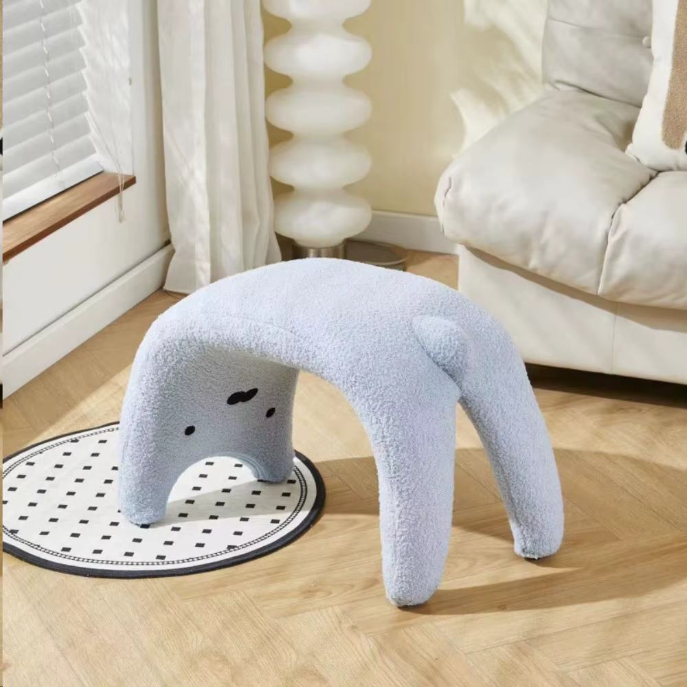 Tabouret de dressing sans accoudoirs peu encombrant, petit tabouret en peluche pour changer de chaus