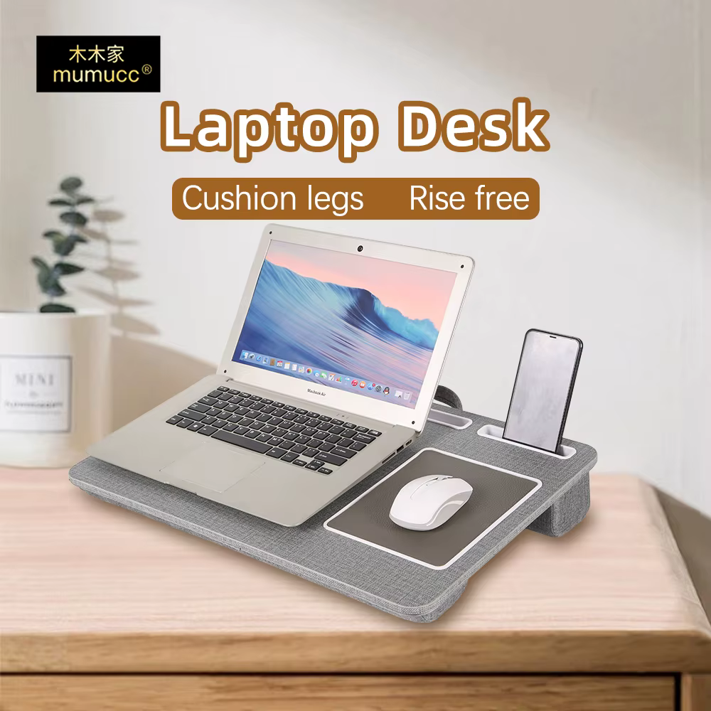 MUMUCC Table de lit pour ordinateur portable avec support de tablette, emplacement pour téléphone, t