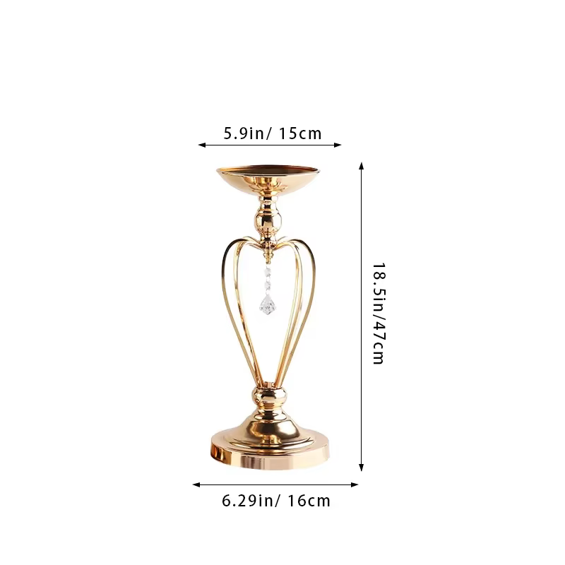 Bougeoir en métal, accessoires de mariage, centre de Table, couronne, Vases, chandelier, support de 
