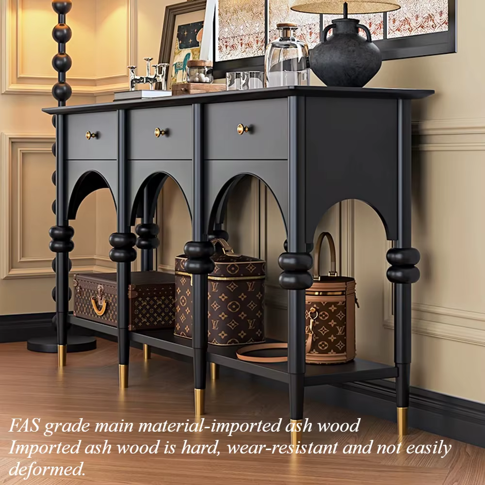 Armoire de style rétro français pour entrée et salon, meuble de rangement d'entrée, armoire de style