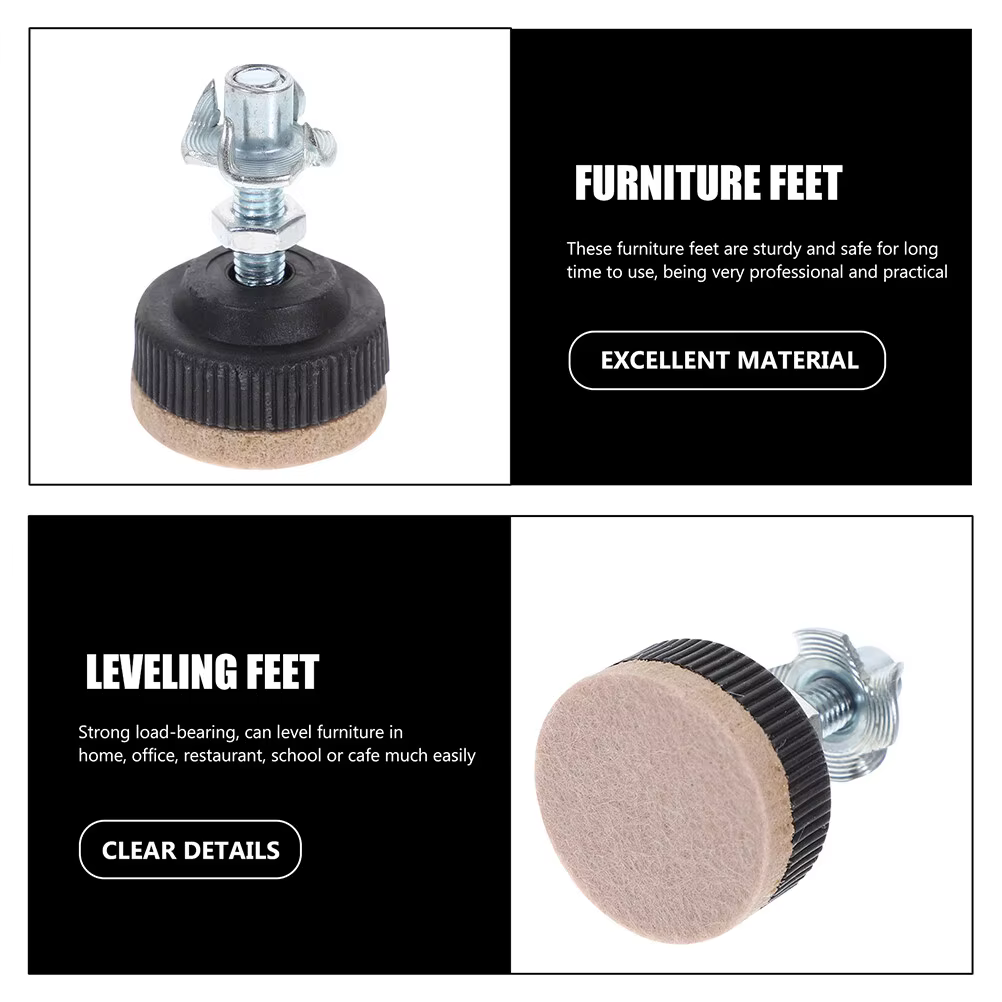 RapDuty-Pieds Abati eurs Réglables pour Meubles, Vis Niveleurs de Jambes, 6 Pièces