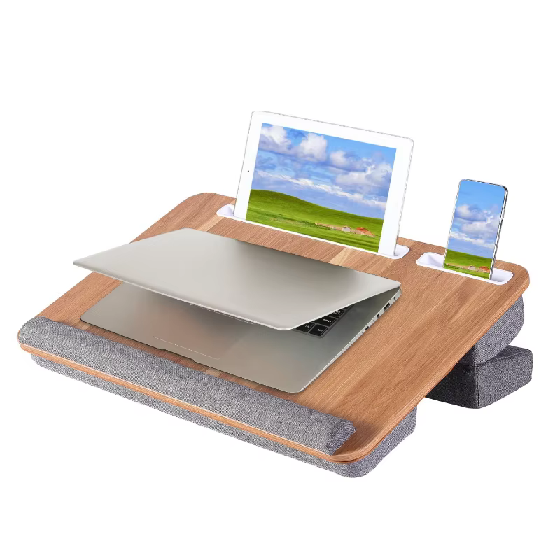 Table de genou en bois massif, bureau multifonctionnel pour ordinateur portable, Table de lit réglab