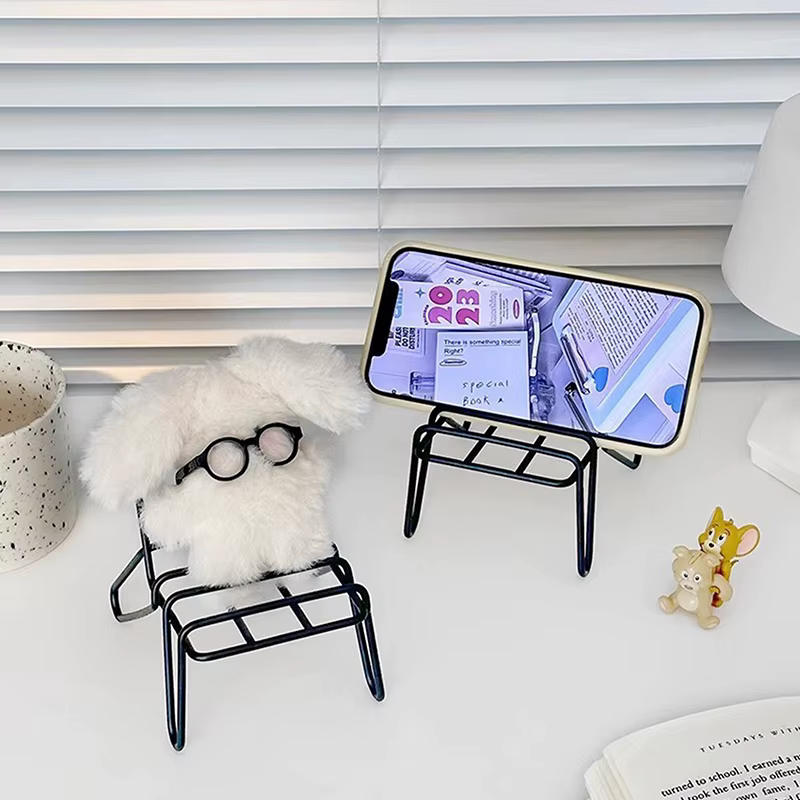 Support de téléphone portable en fer, Design de petite chaise, support Simple pour étudiant, ornemen