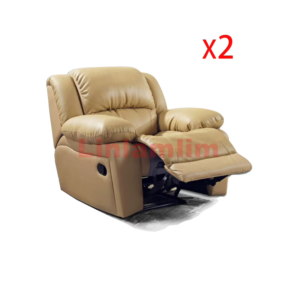 Canapé inclinable électrique MANBAS, canapé inclinable électrique moderne en cuir véritable avec dos