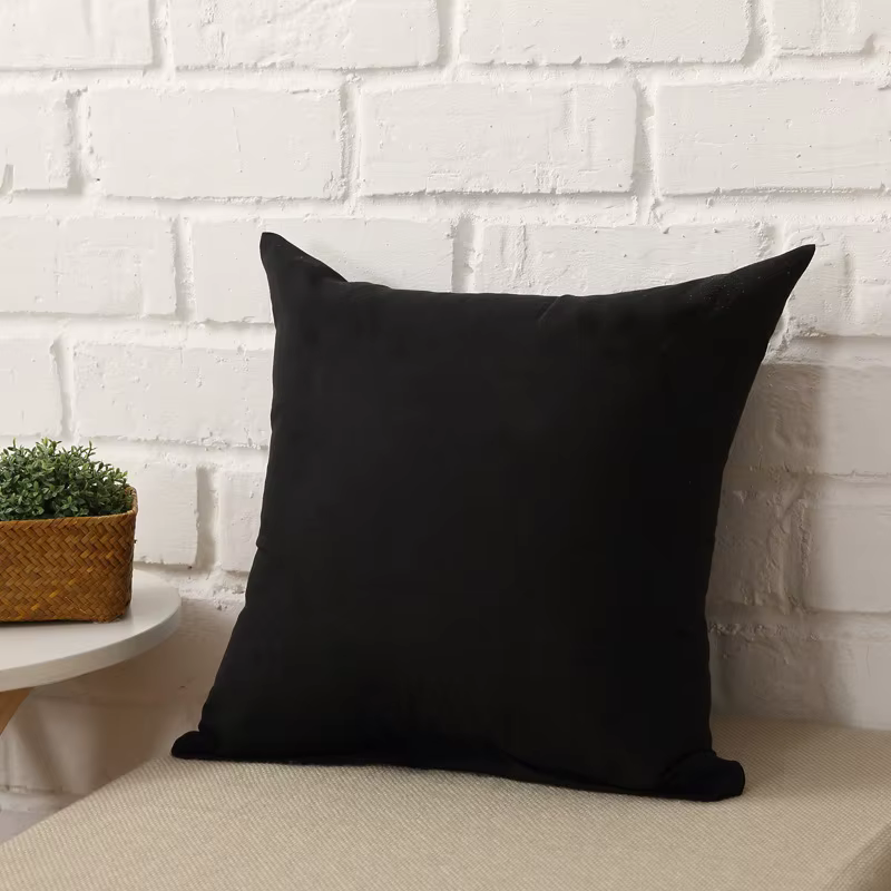 Juste de coussin pour canapé, taie d'oreiller décorative, couleur bonbon, unie, noir et blanc
