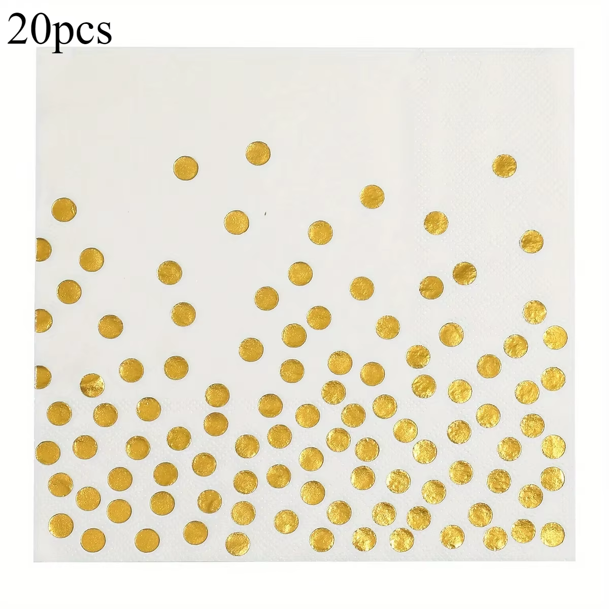 20/40/80 paquets de serviettes de cocktail en papier blanc et noir avec pois dorés, fournitures de f