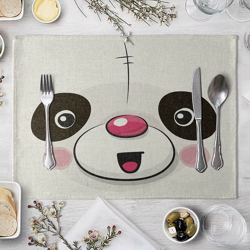 Set de table pour enfants, motif animal de dessin animé, antidérapant et résistant à la chaleur, ada