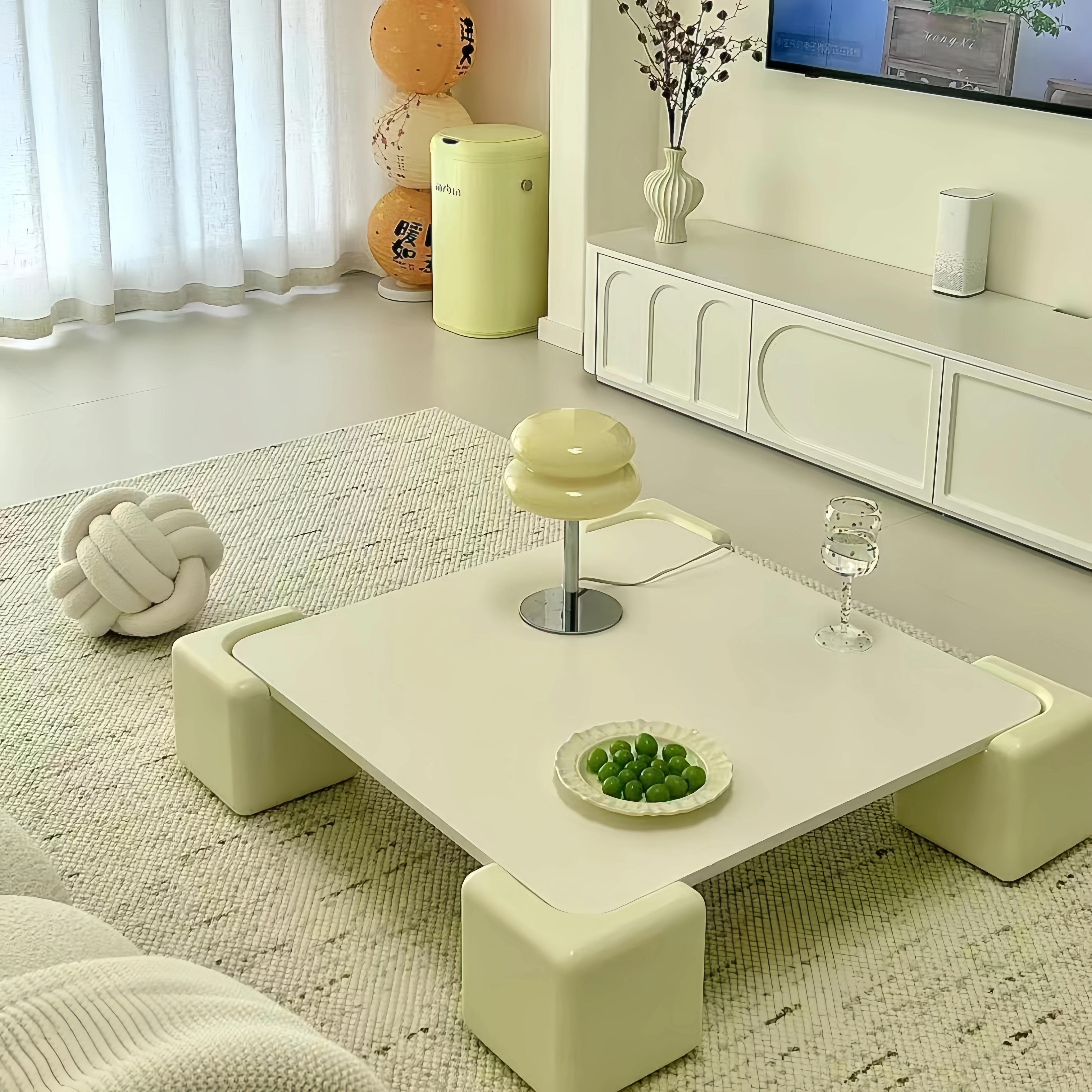 Table Basse carrée de luxe, moderne, minimaliste, française, Premium, pour chambre à coucher, Glamou
