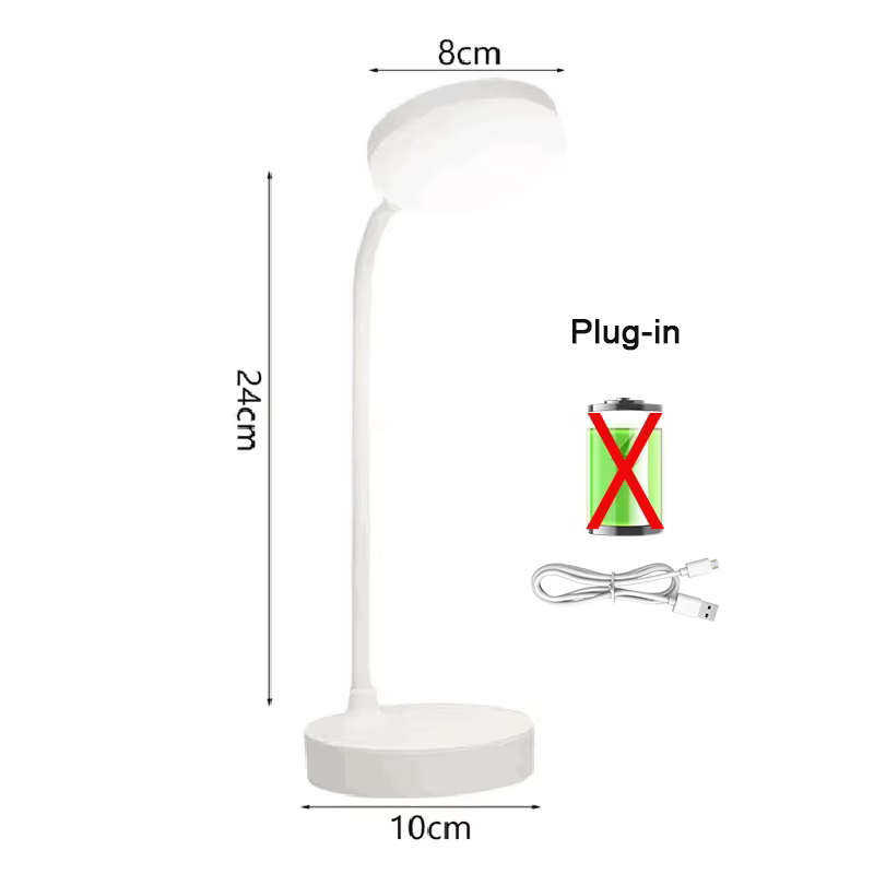 Lampe de Table Rechargeable prise USB lampe de bureau lecture livre veilleuse LED 3 Modes gradation 
