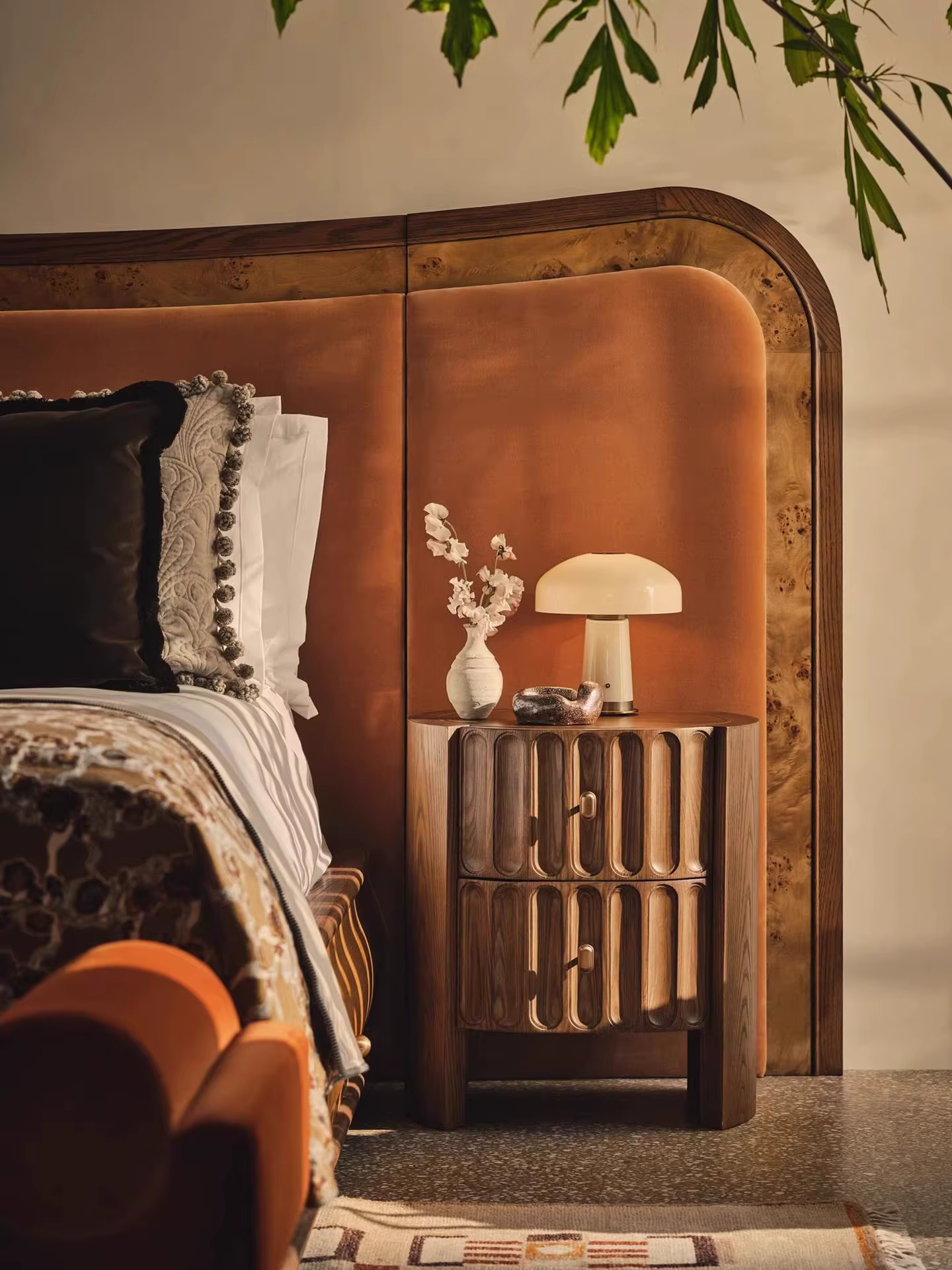 Table de chevet rétro en bois massif, design créatif avancé, double tiroir, style français, armoire 