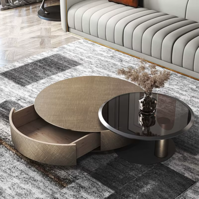 Ensemble de Table basse en bois de luxe moderne, pour la maison, le salon, avec rangement, Durable e