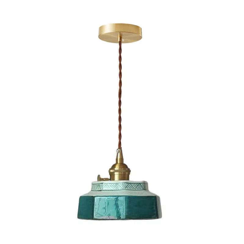 Lampe suspendue en céramique rétro pour restaurant, hôtel, balcon romantique, décoration de table à 