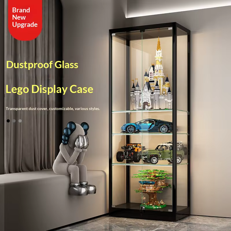 Vitrine d'exposition pour figurines Lego sur mesure, toutes tailles, anti-poussière, verre trempé, é
