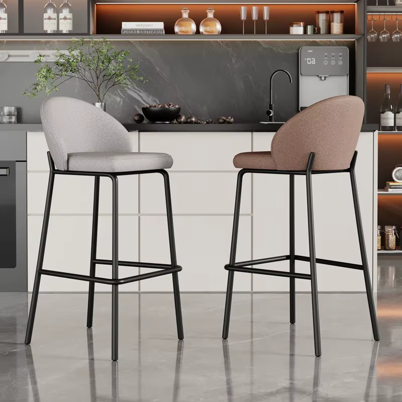 Tabouret de bar minimaliste moderne, chaise haute de comptoir nordique avec repose-pieds, chaise de 