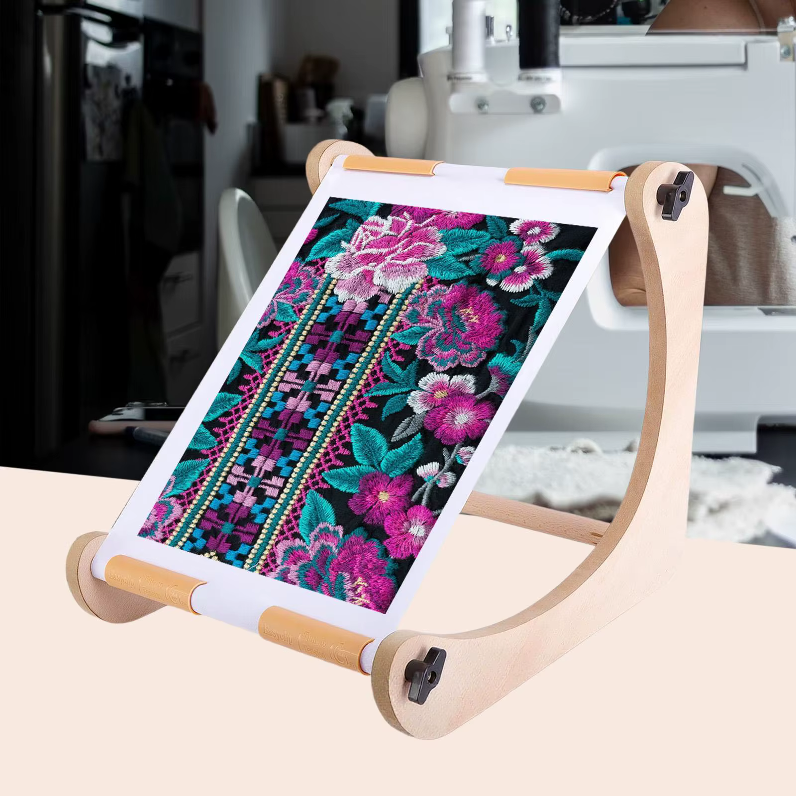 Support de Table à broder, fournitures de couture, artisanat d'art réglable en bois robuste