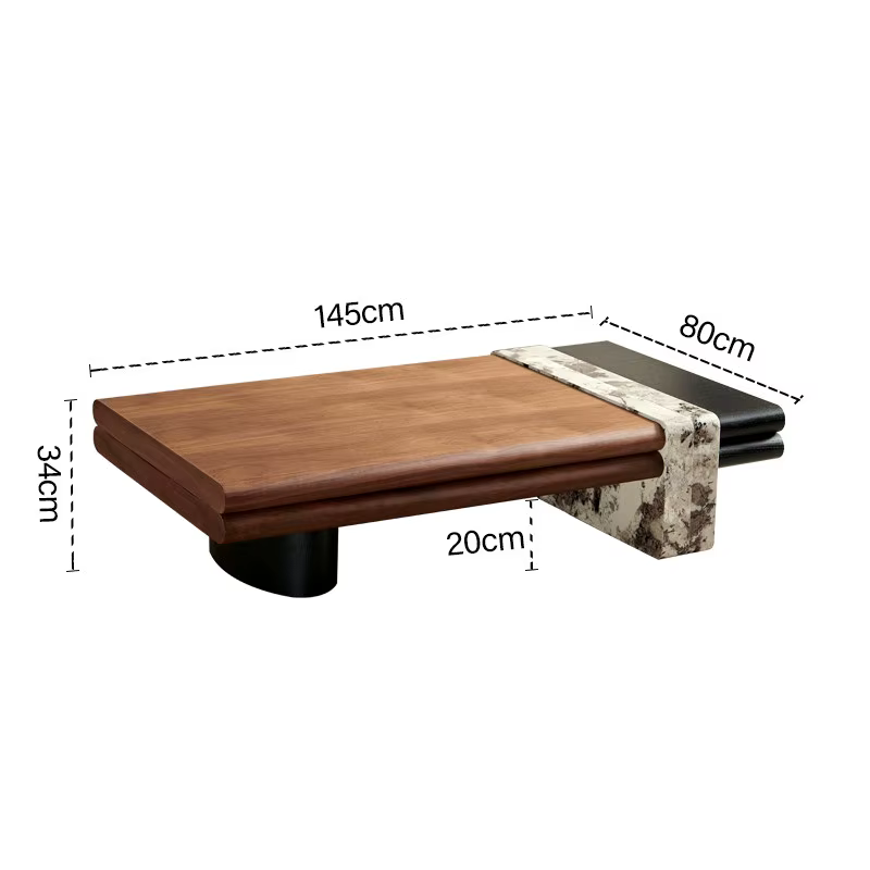 Organisateur nordique Table basse de luxe design rectangulaire Glam Table basse ornements authentiqu