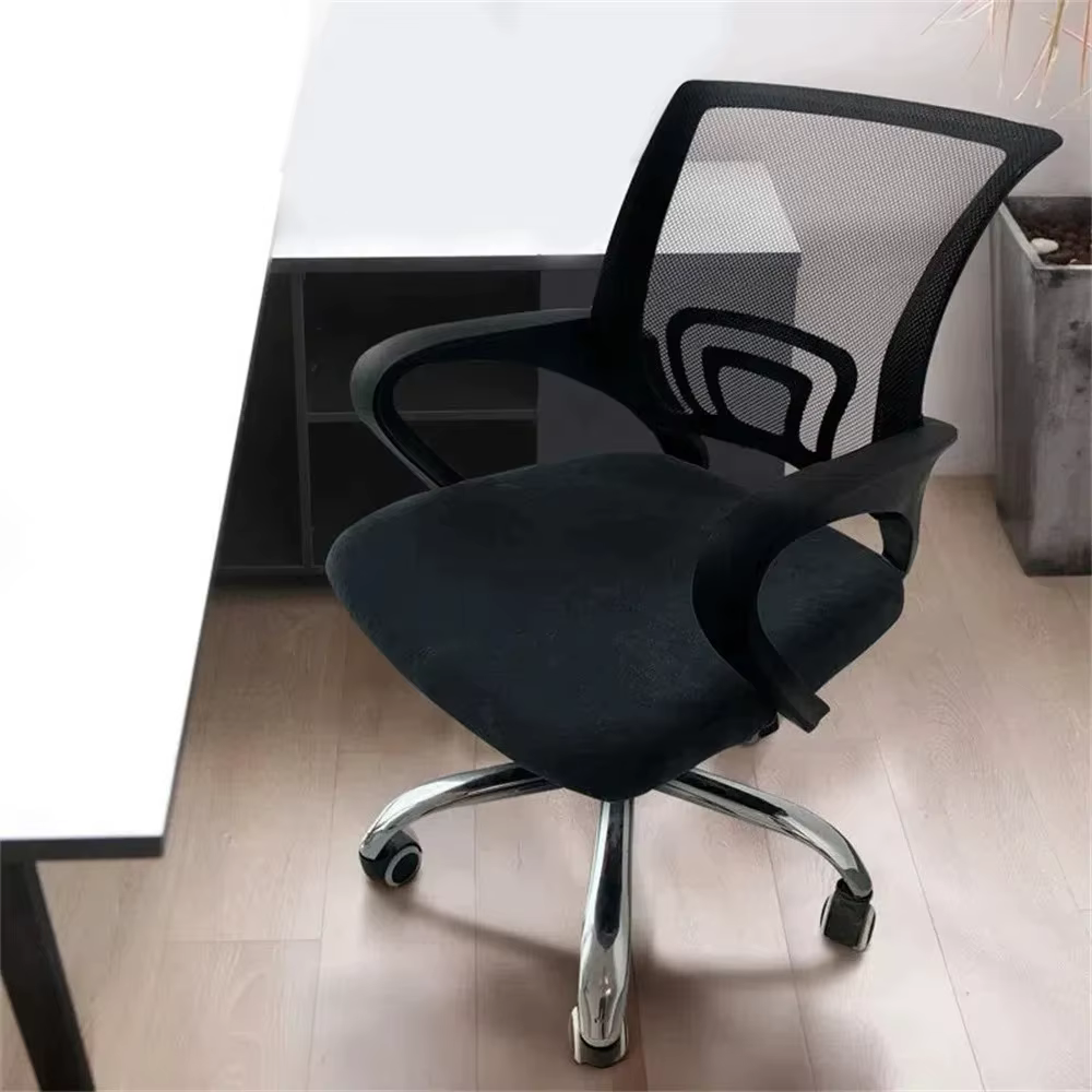 Housse de chaise de bureau en velours 1 pièce, housse de siège pivotant pour ordinateur, housse de c