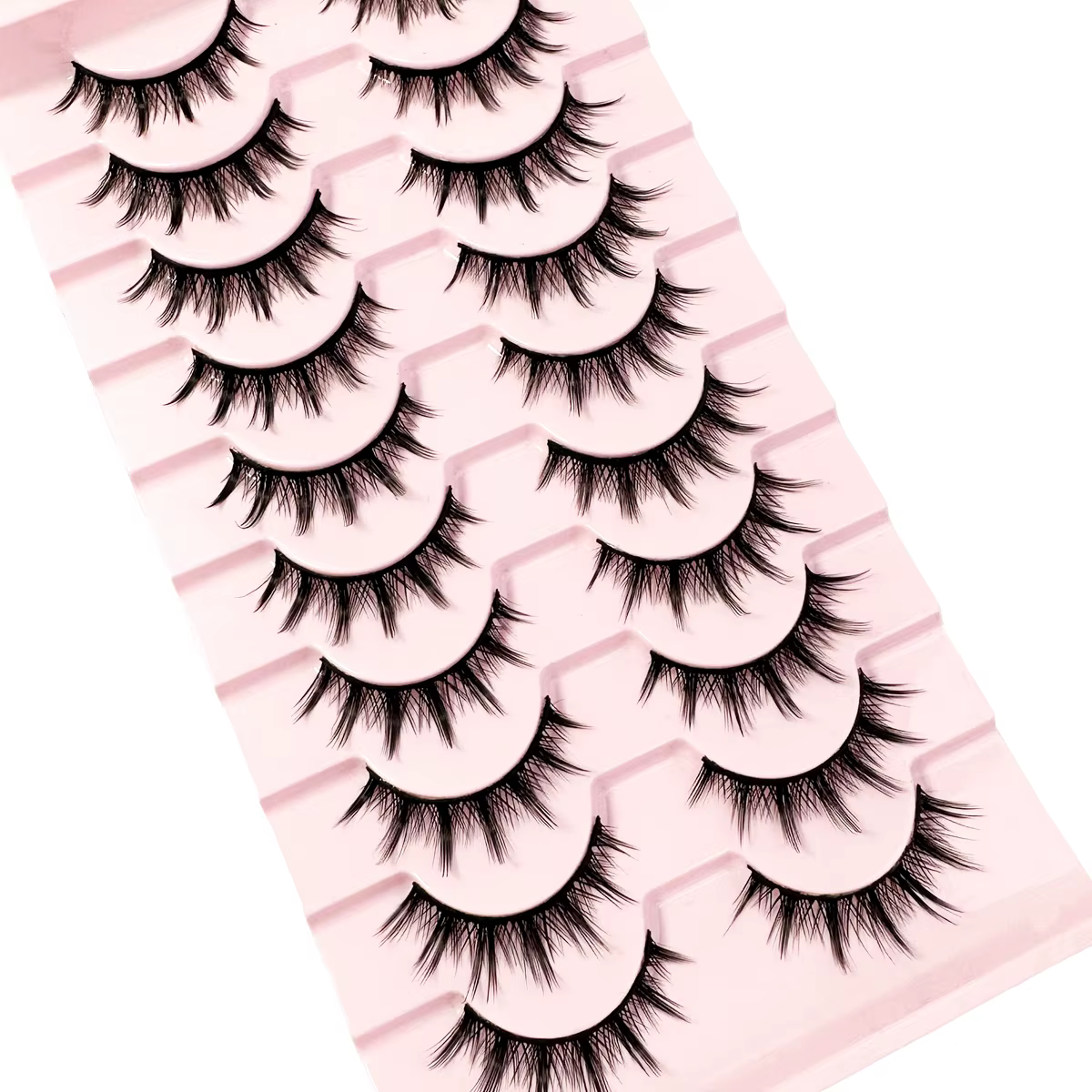 Cils 10 paires Mange cils 3D oeil de chat cils Faux vison cils naturel moelleux Faux cils vaporeux o