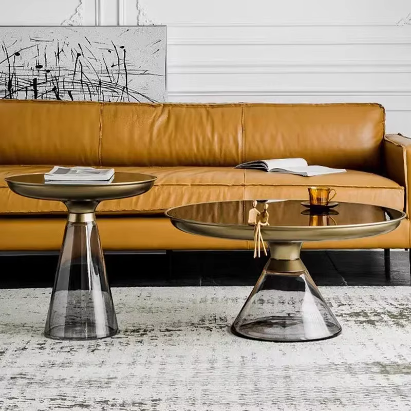 Tables basses minimalistes nordiques Designers Tables basses modernes en verre Transparent salon Cen