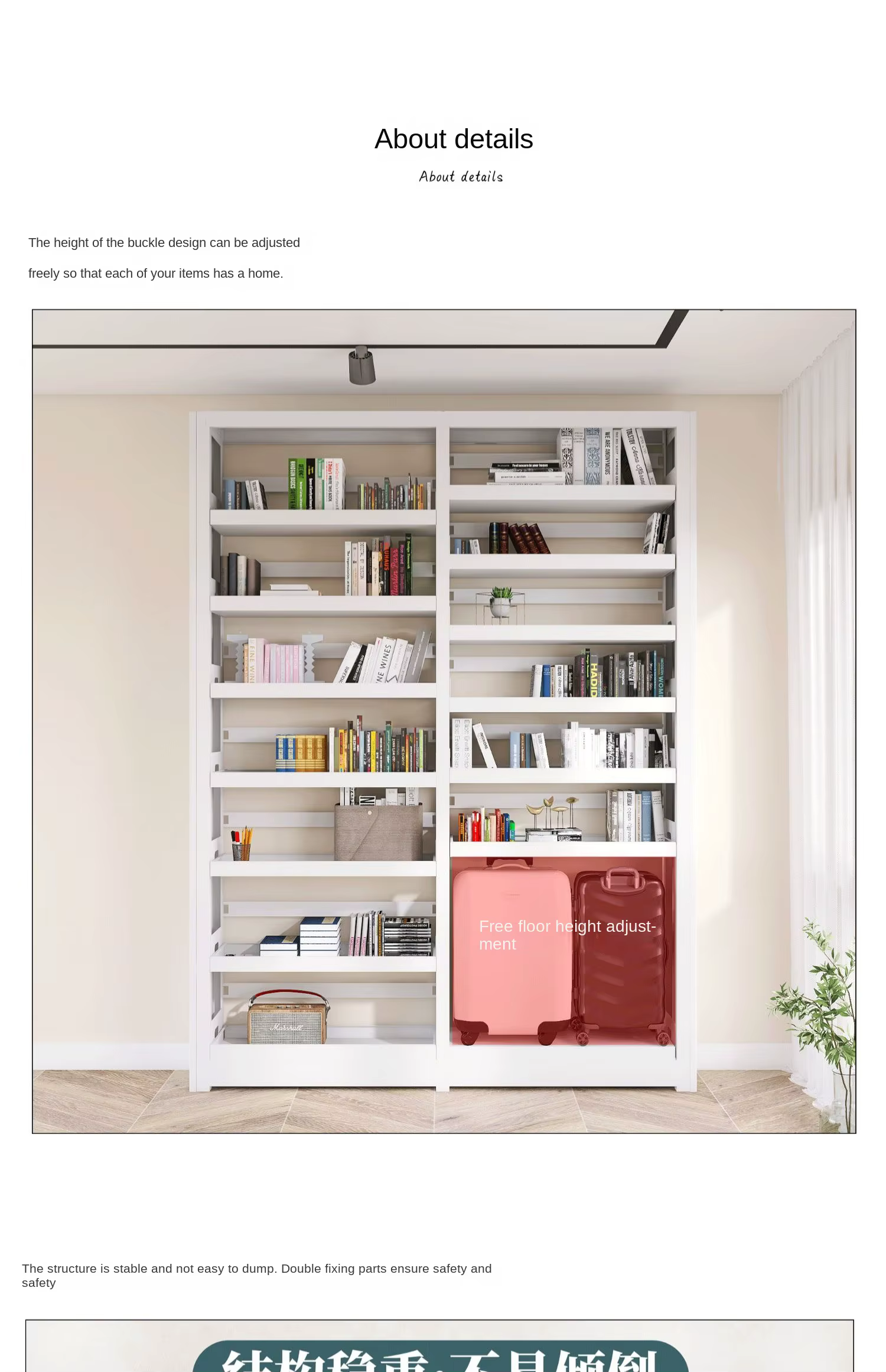 Bibliothèque double face moderne et durable, 40 meubles en bois et acier profonds pour le bureau ou