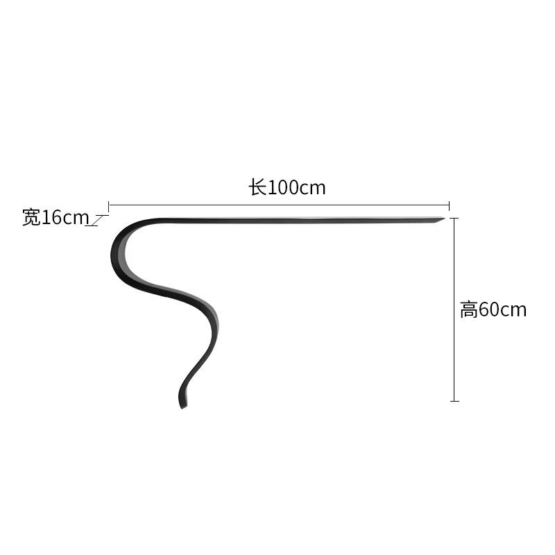 Table console minimaliste italienne, étroite et incurvée, pour salon, entrée, luxe, beauté, Tisch, W