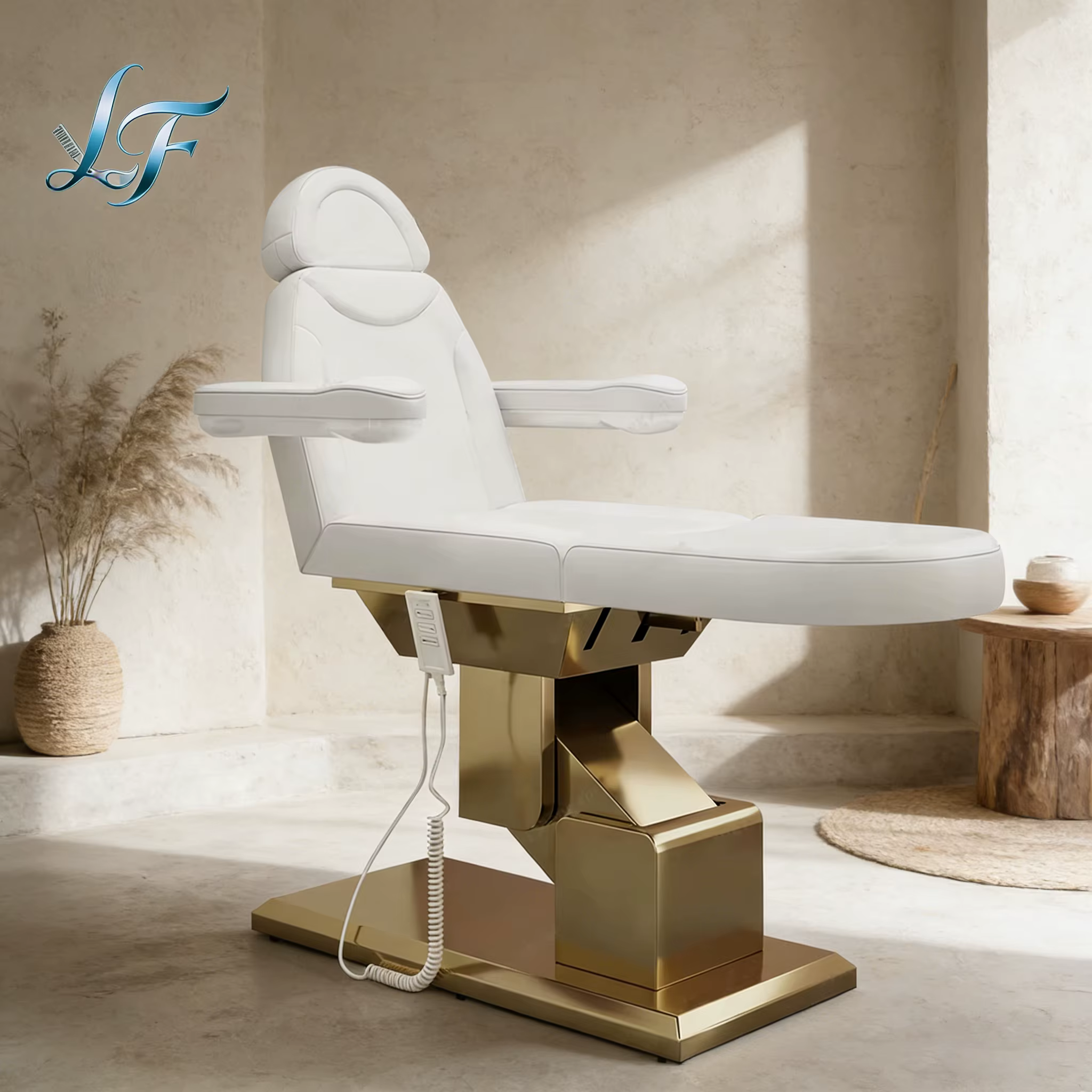 Mobilier de salon de luxe, lit de massage électrique à 3 moteurs, table de beauté, chaise pour spa, 