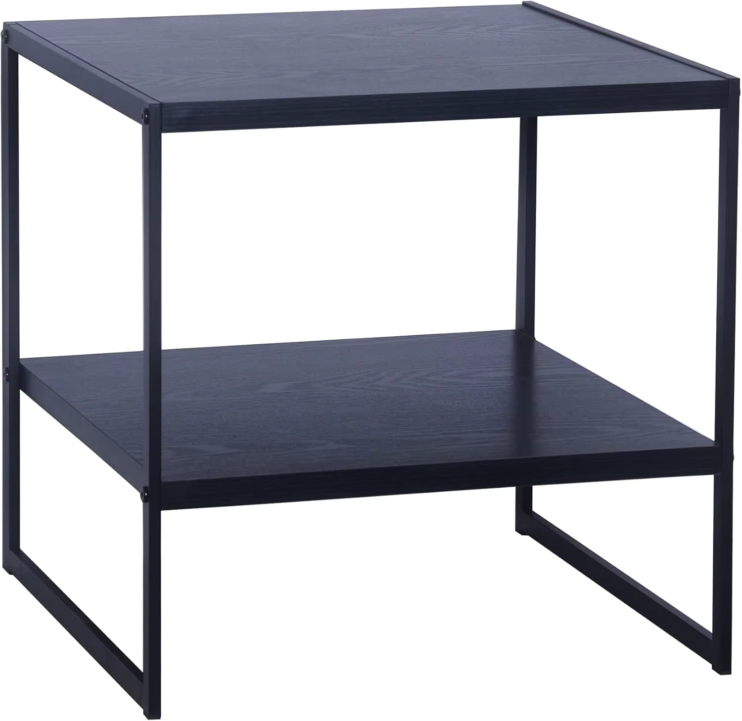 Essentials Jamestown Table d'appoint carrée avec étagère de rangement grain de bois de chêne noir et