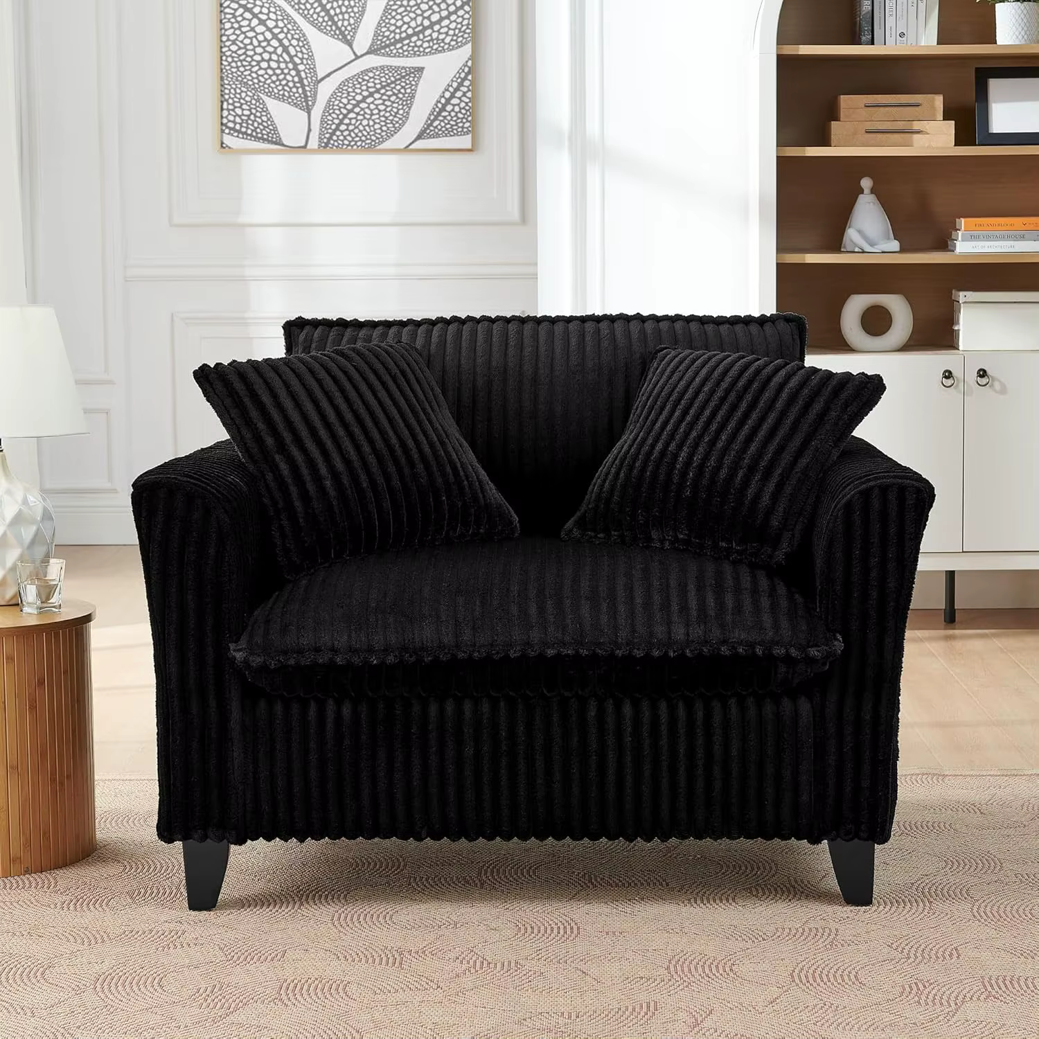 Fauteuil d'appoint surdimensionné, fauteuil simple avec accoudoirs et coussins, fauteuil paresseux r