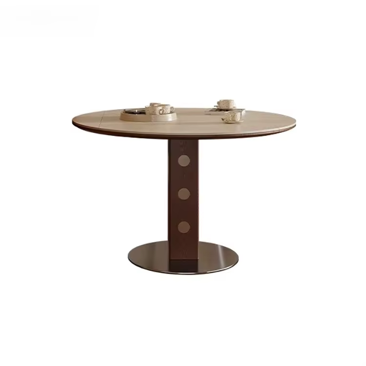 Table à manger pliable de Style rétro nordique, meubles de Table à manger ronde avec dessus en ardoi
