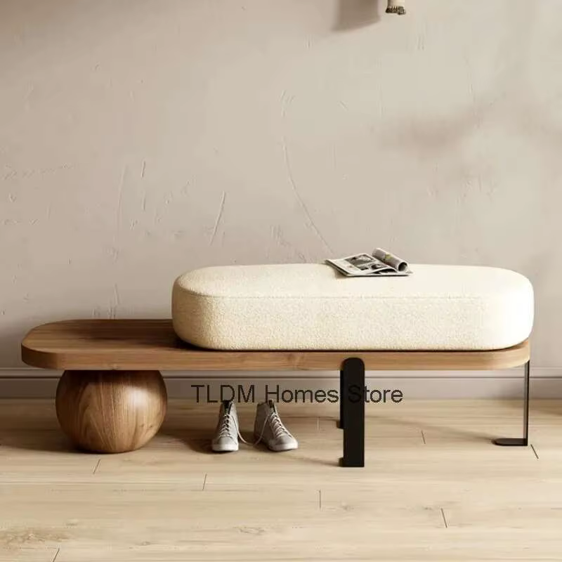 Omans-Banc en Bois Massif, Porte de Maison, Tabouret de Changement de Chaussures, Pouf de oral et, E