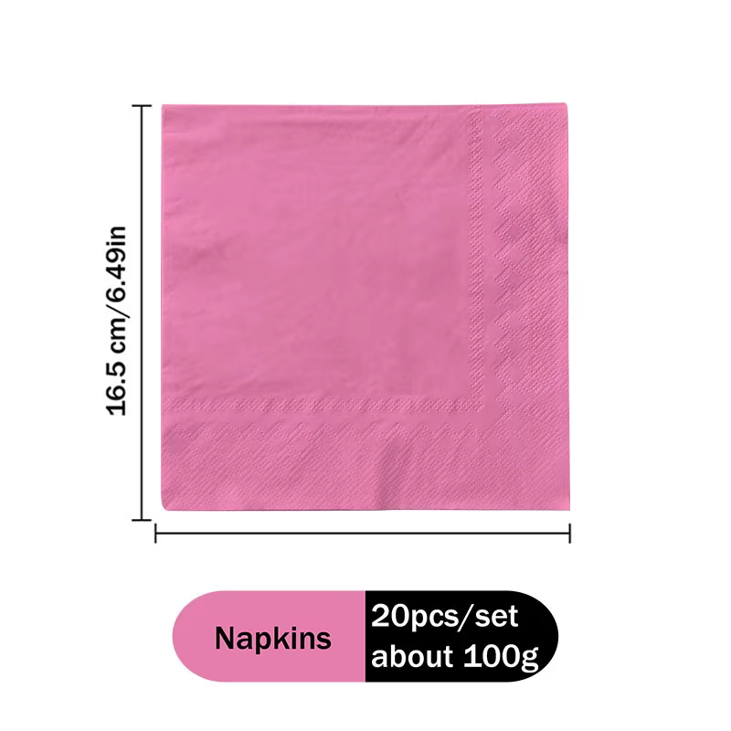 Serviettes en papier jetables roses pour la Saint-Valentin, les anniversaires, les réunions de famil