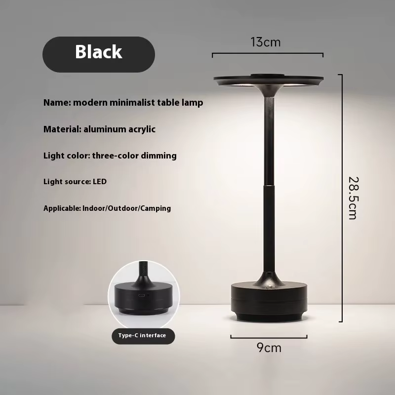Lampe de table sans fil à LED avec capteur tactile, veilleuse de bureau rechargeable, lampe de lectu