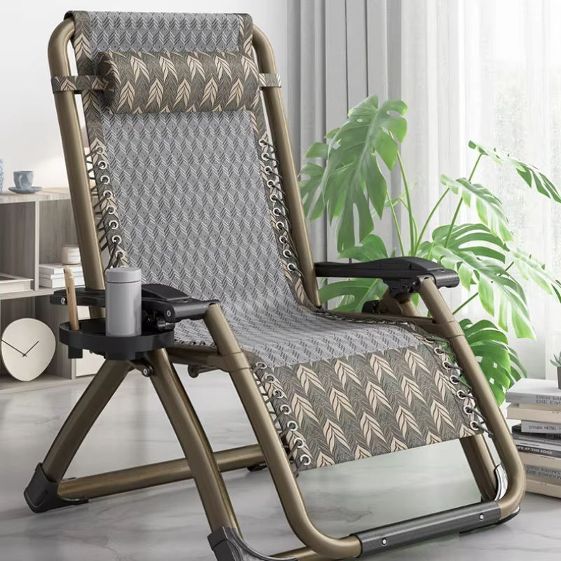 Fauteuil inclinable à dossier réglable pliant relaxant, mobilier en rotin de refroidissement, chaise