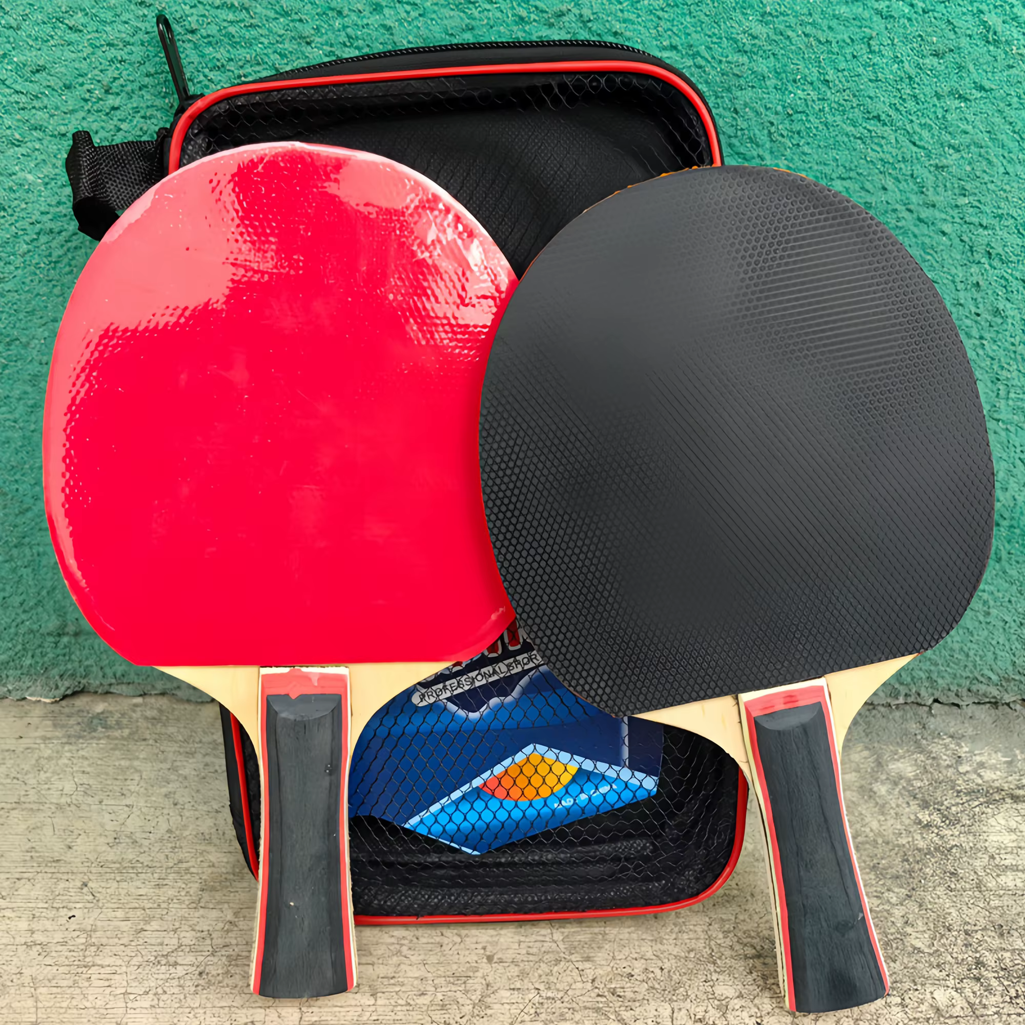 1 ensemble (2 raquette de tennis de table + sac de rangement) raquette de compétition antiadhésive d