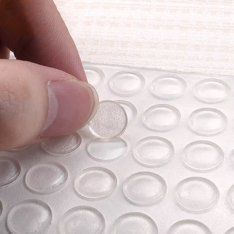 Pare-chocs rond en caoutchouc de Silicone auto-adhésif, doux, Transparent, noir, antidérapant, amort