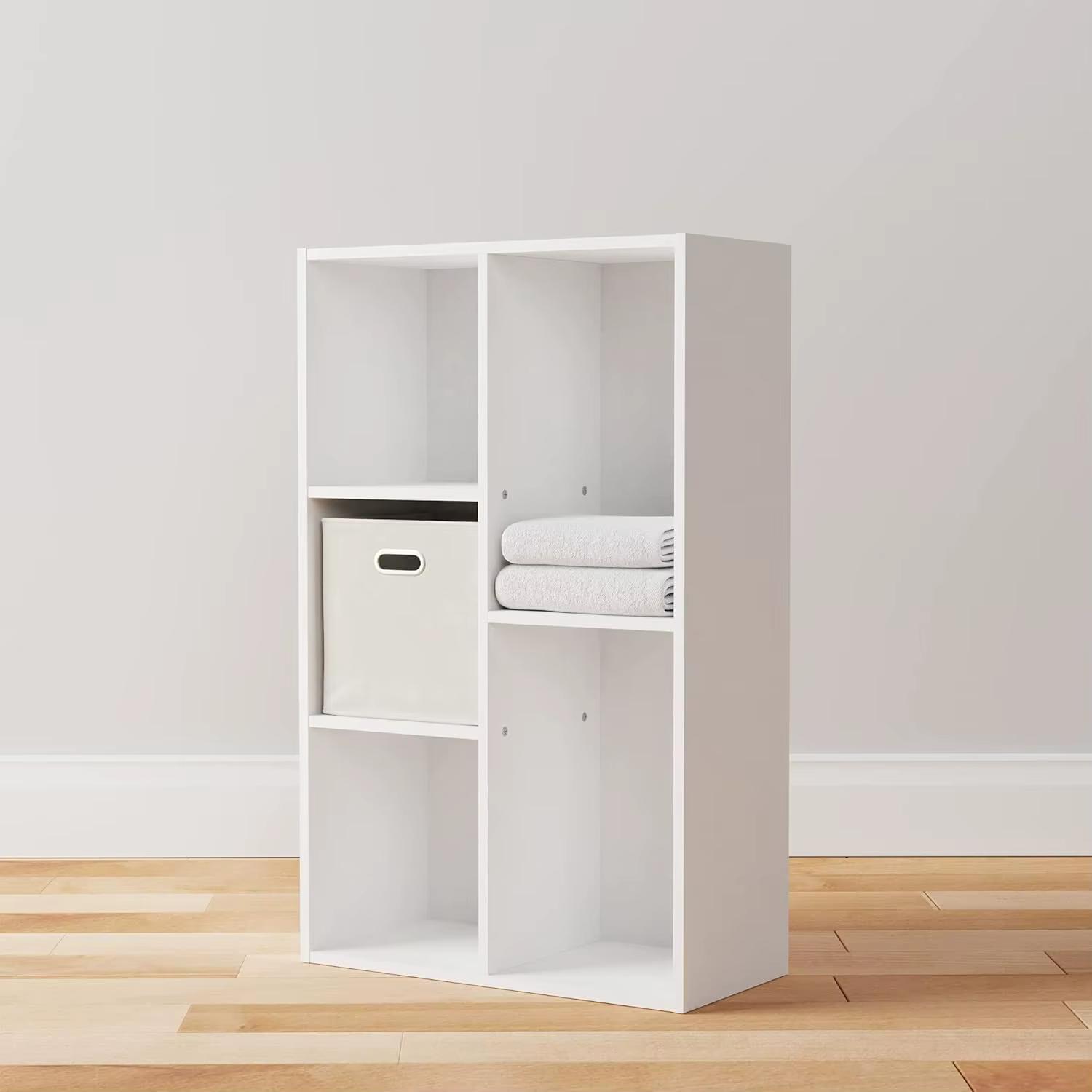 Bibliothèque de rangement à 5 cubes, étagères blanches robustes pour livres et objets de collection,