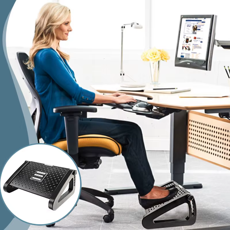 Repose-pieds ergonomique sous le bureau, tabouret avec rouleaux de Massage, repose-jambes de bureau,